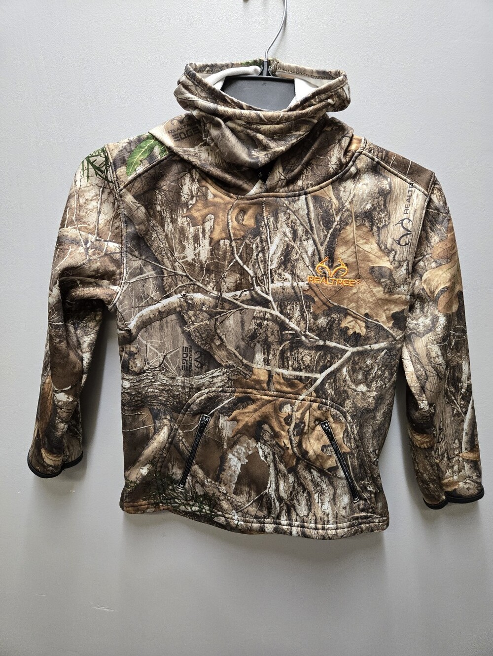 Realtree Boys Small 6-7 Camo Pullover Hoodie Outdoor Hunting Built-in Gaiter